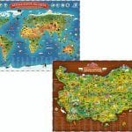 ДЕТСКА КАРТА НА СВЕТА И БЪЛГАРИЯ + БЕЗПЛАТЕН БИЛЕТ